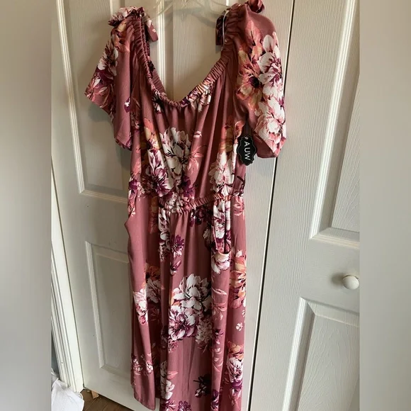 AUW Jumpsuit size 12 Large L NWT floral flowy boho New - Picture 8 of 16